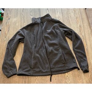 Columbia Womens Benton Springs Full Zip Fleece Jacket High Neck Grays Size XL
